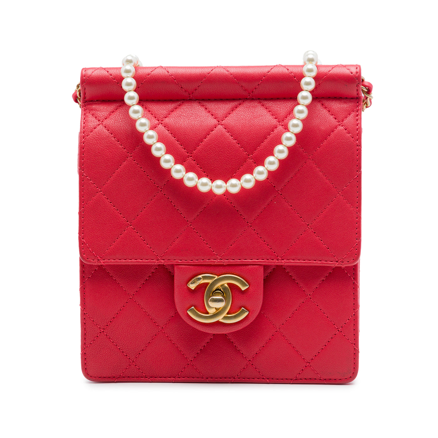 Small Quilted Lambskin Chic Pearls Flap - Image 1
