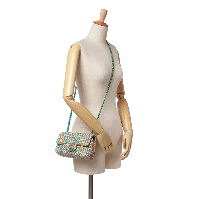 Mini Rectangular Classic Tweed Single Flap - Image 9