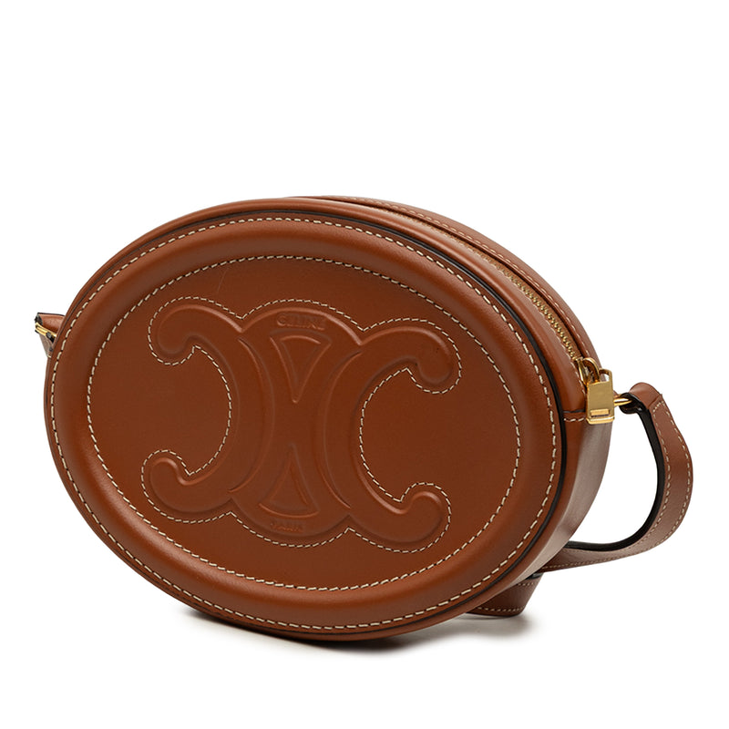 Small Calfskin Cuir Triomphe Oval Crossbody - Image 2