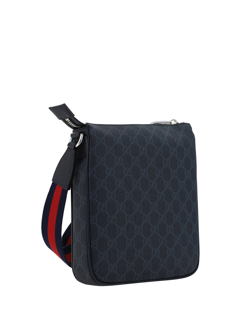 Gucci Gg Supreme Jacquard Shoulder Bag — Black Fabric