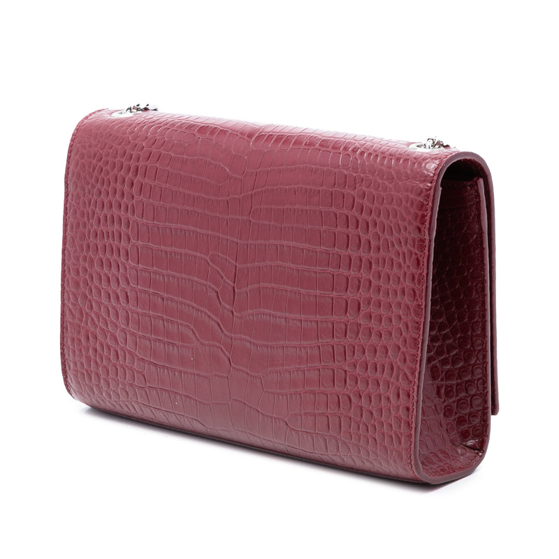 Medium Croc Embossed Leather Monogram Kate Tassel Crossbody - Image 2