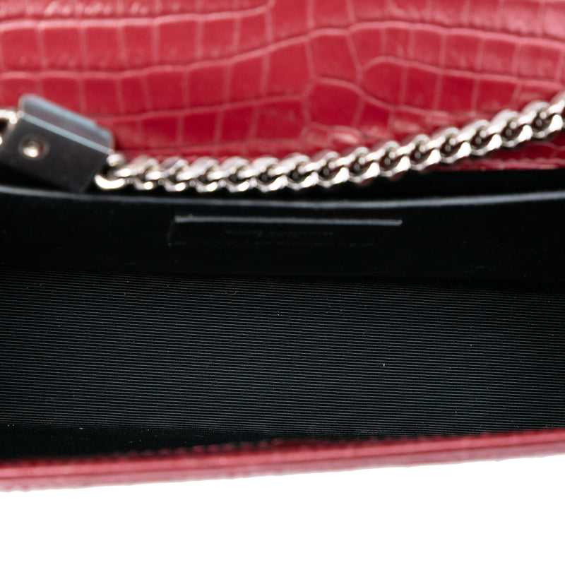 Medium Croc Embossed Leather Monogram Kate Tassel Crossbody - Image 4