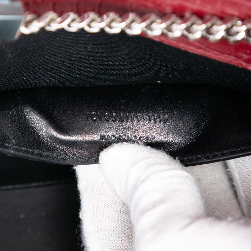 Medium Croc Embossed Leather Monogram Kate Tassel Crossbody - Image 5