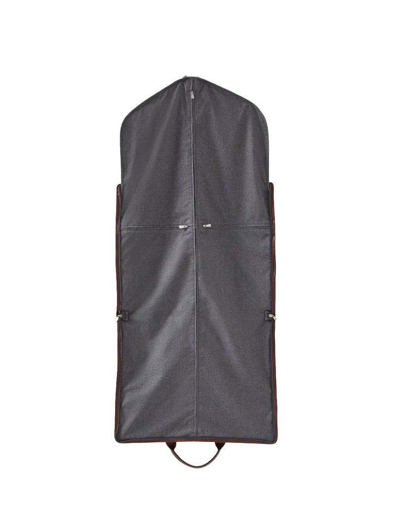 Brunello Cucinelli Techno Fabric And Leather Garment Bag — Gray Polyester; Viscose Top Handle