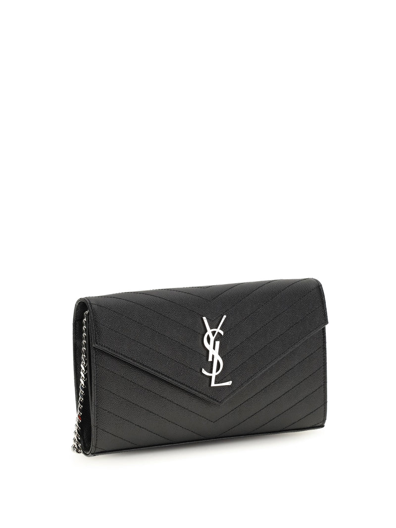 Saint Laurent Prunia Wallet — Black Calf Leather
