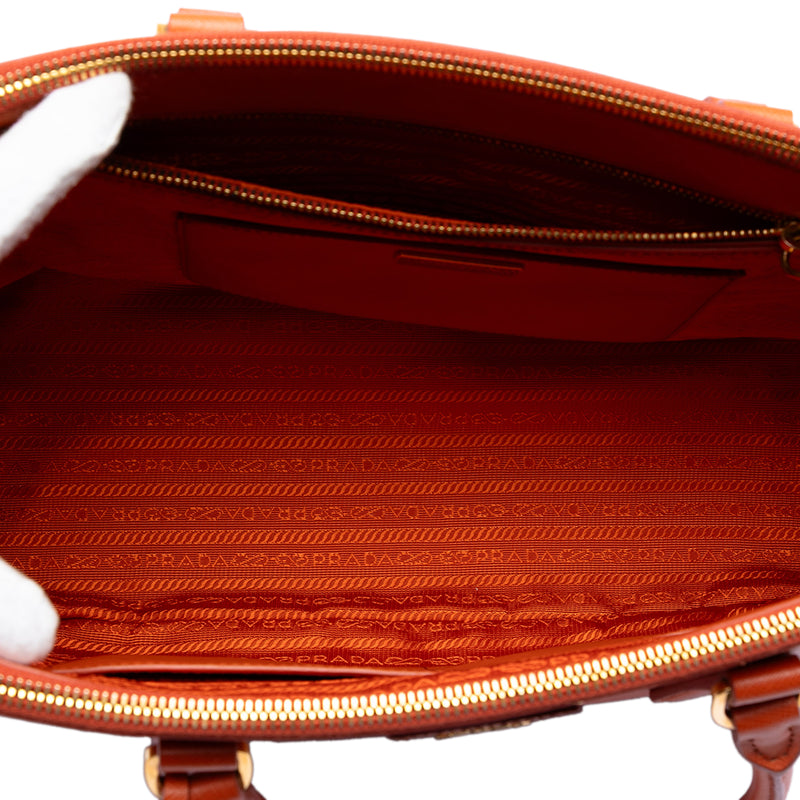 Medium Saffiano Lux Galleria Double Zip Satchel - Image 4