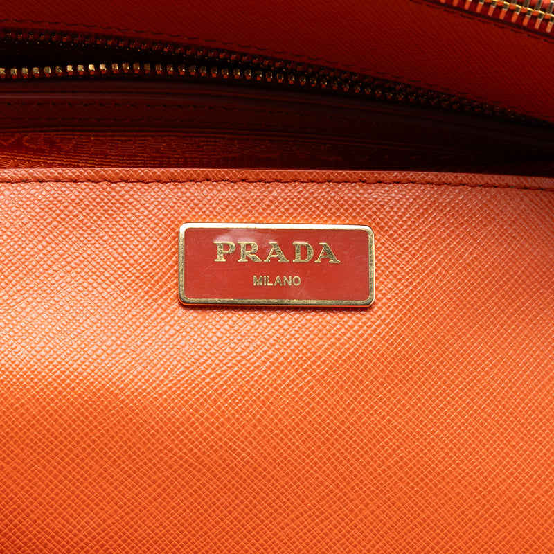 Medium Saffiano Lux Galleria Double Zip Satchel - Image 5