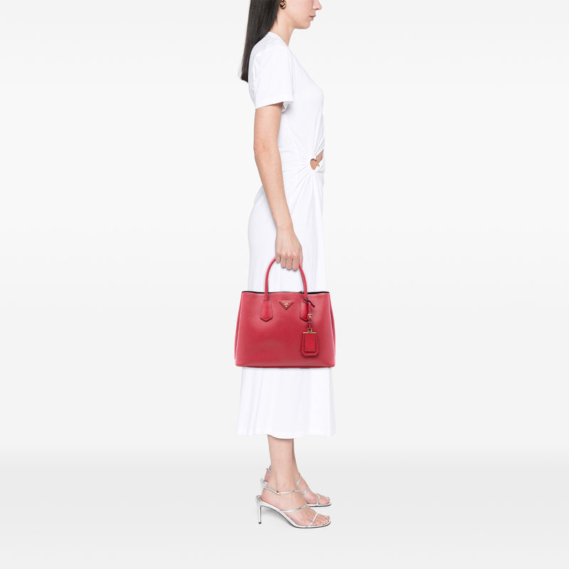 Medium Saffiano Cuir Double Satchel - Image 6