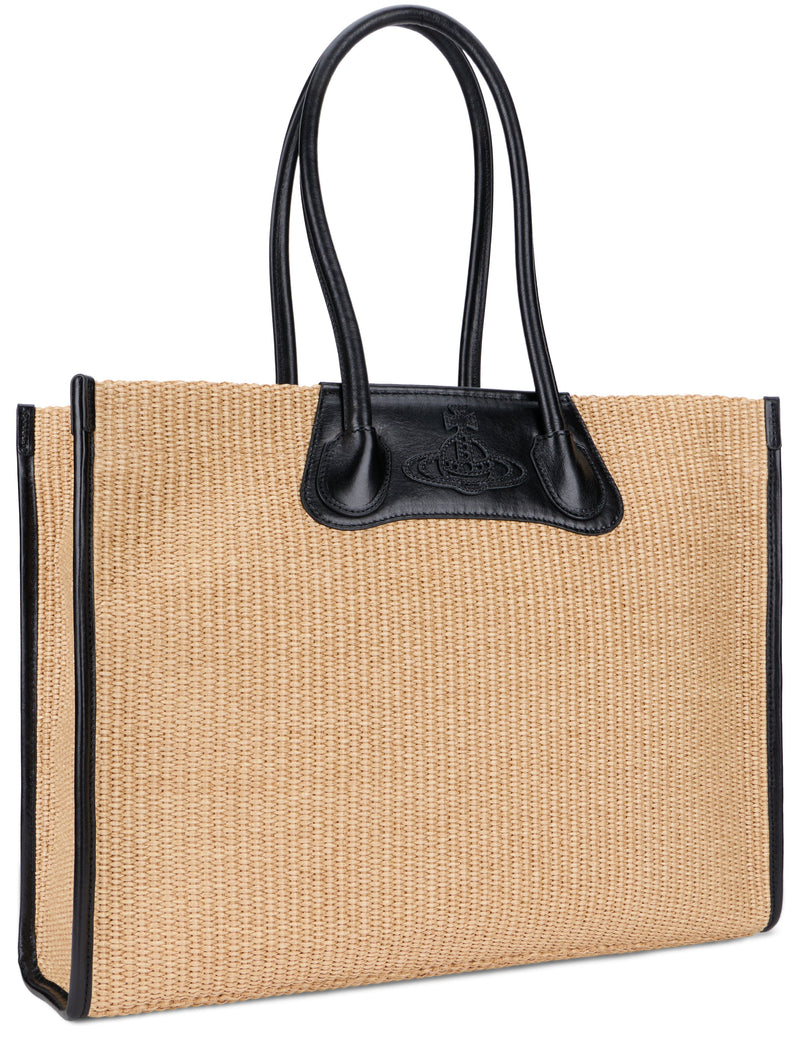 Vivienne Westwood Woven Cotton-Blend Tote Bag — Beige