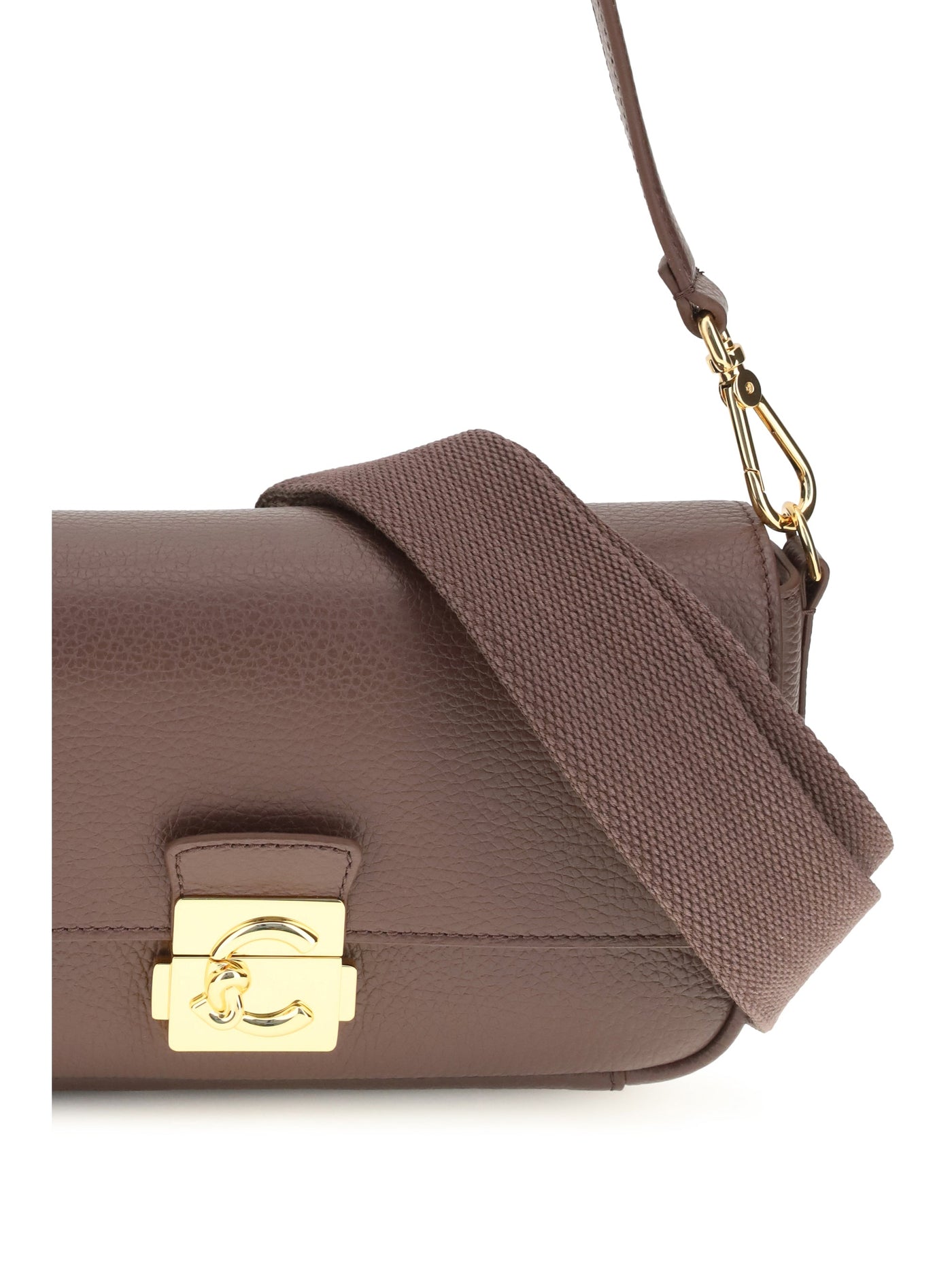 Coccinelle C-Me Lock Shoulder Bag — Brown Calf Leather (bos Taurus)
