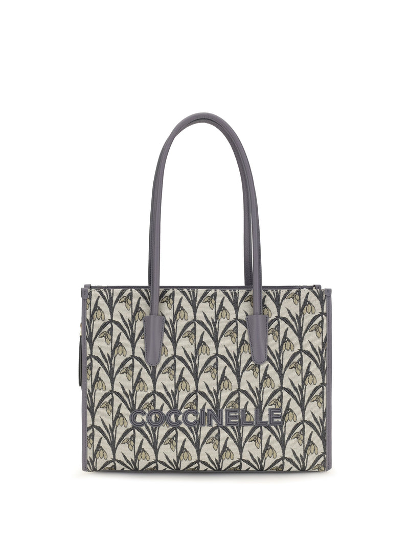 Coccinelle Floral Jacquard Tote Bag — Multicolor Fabric