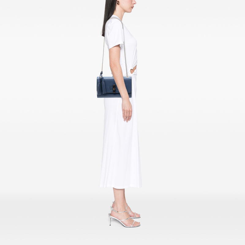 Medium Leather Miss Bamboo Crossbody - Image 7