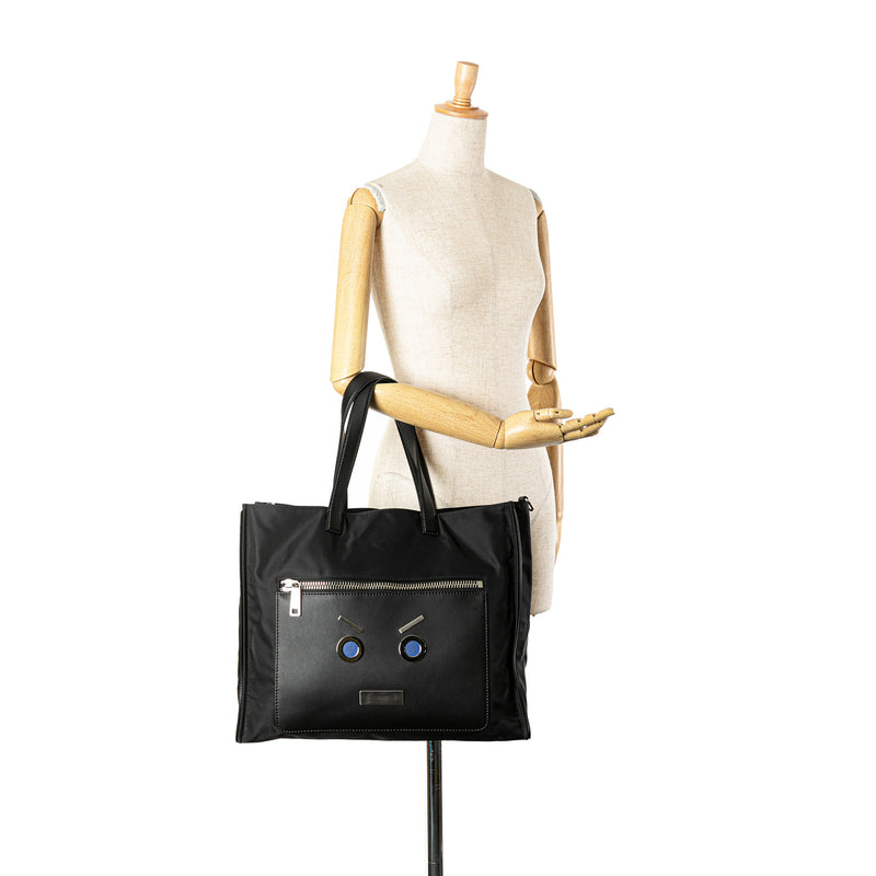 Large Nylon Fendi Faces Tote - Image 7