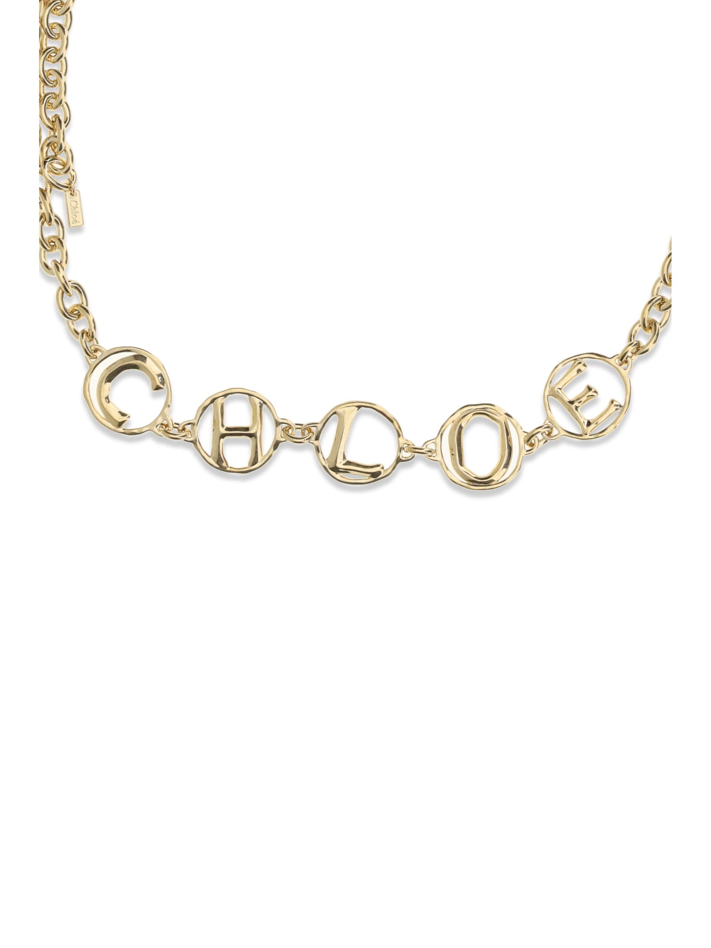 Chloé Script Jewel Belt — Gold Brass
