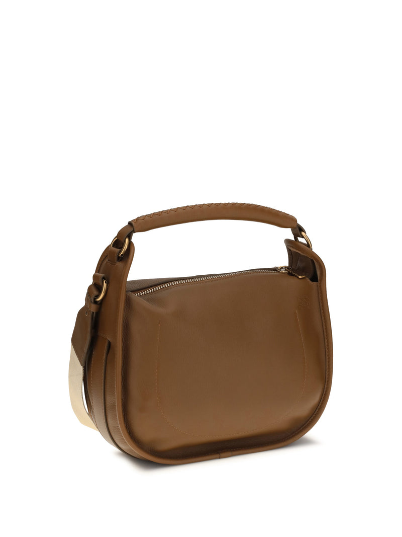 Burberry B Clip Crossbody Bag — Brown Calf Leather