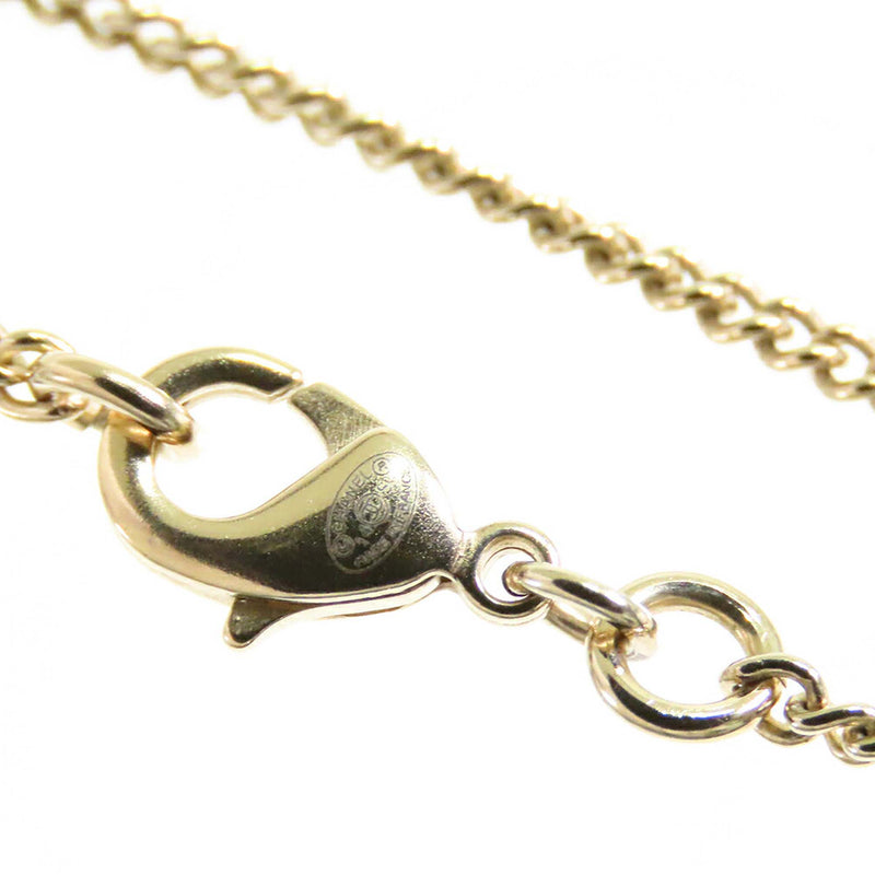 CC Gold Plated Resin Tweed Chain Round Pendant Necklace - Image 7