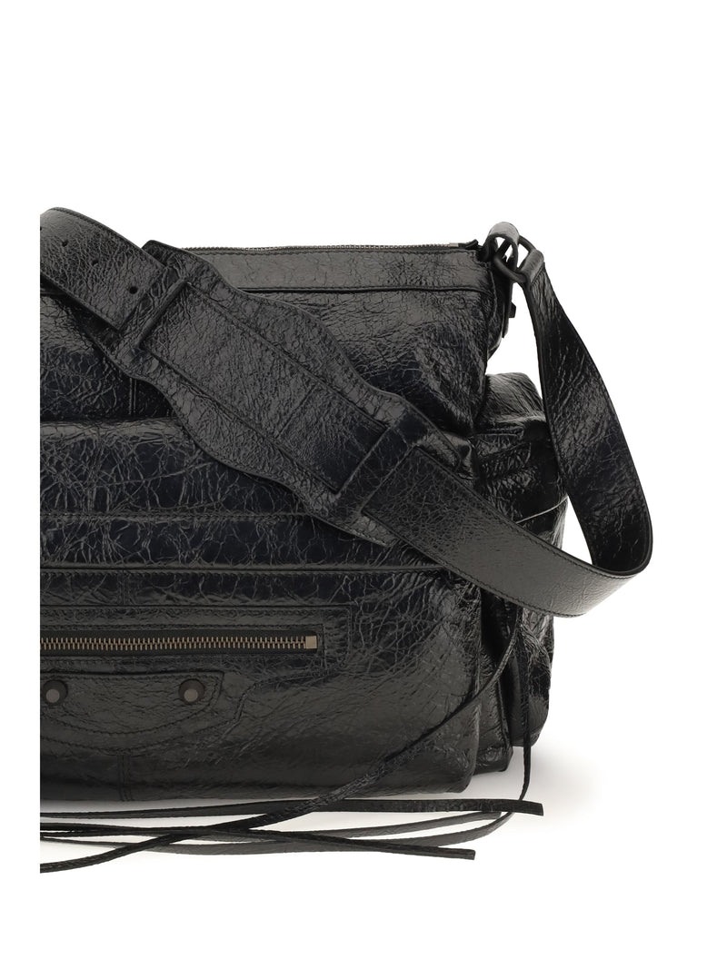 Balenciaga Le City Shoulder Bag — Black Lamb Ovis Aries