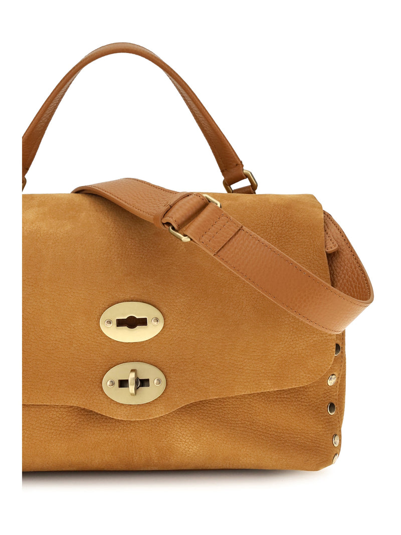Zanellato Postina Jones Shoulder Bag — Brown Caiman Leather