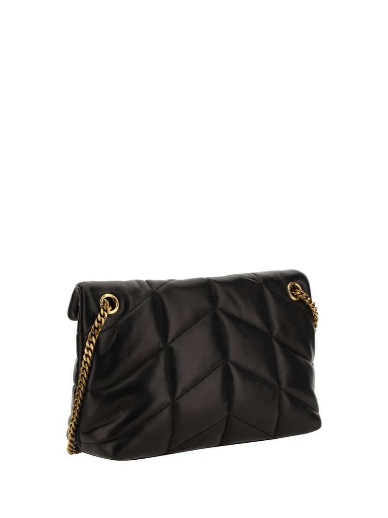 Saint Laurent Loulou Shoulder Bag — Black Lambskin