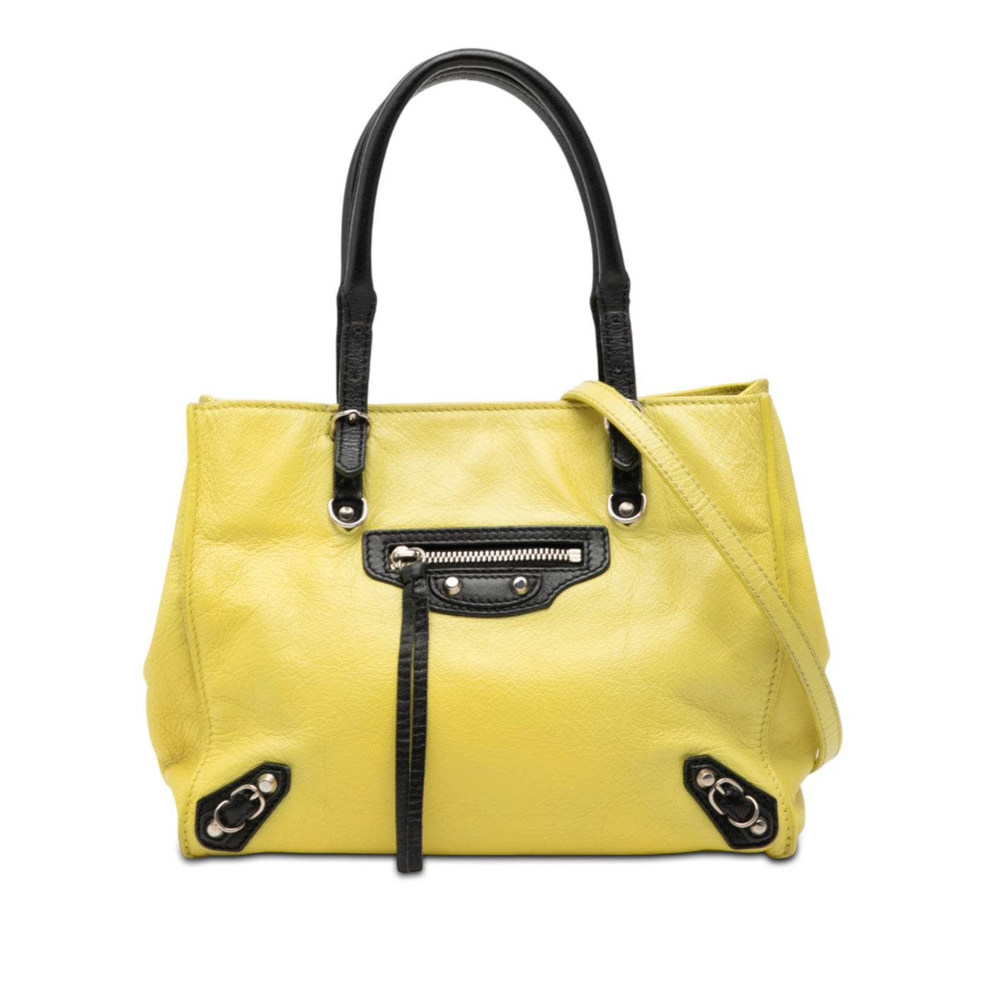 Mini Bicolor Leather Papier A4 Zip Around Tote - Image 1