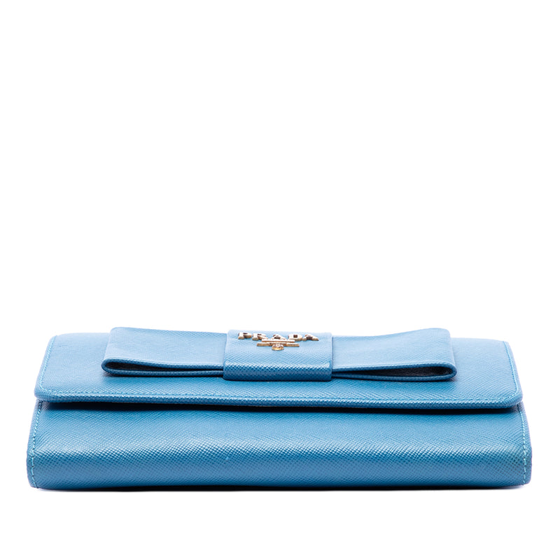 Saffiano Lux Bow Wallet On Strap - Image 3