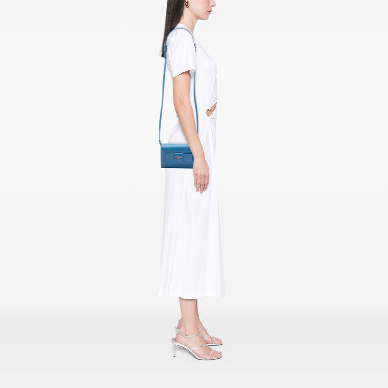Saffiano Lux Bow Wallet On Strap - Image 6