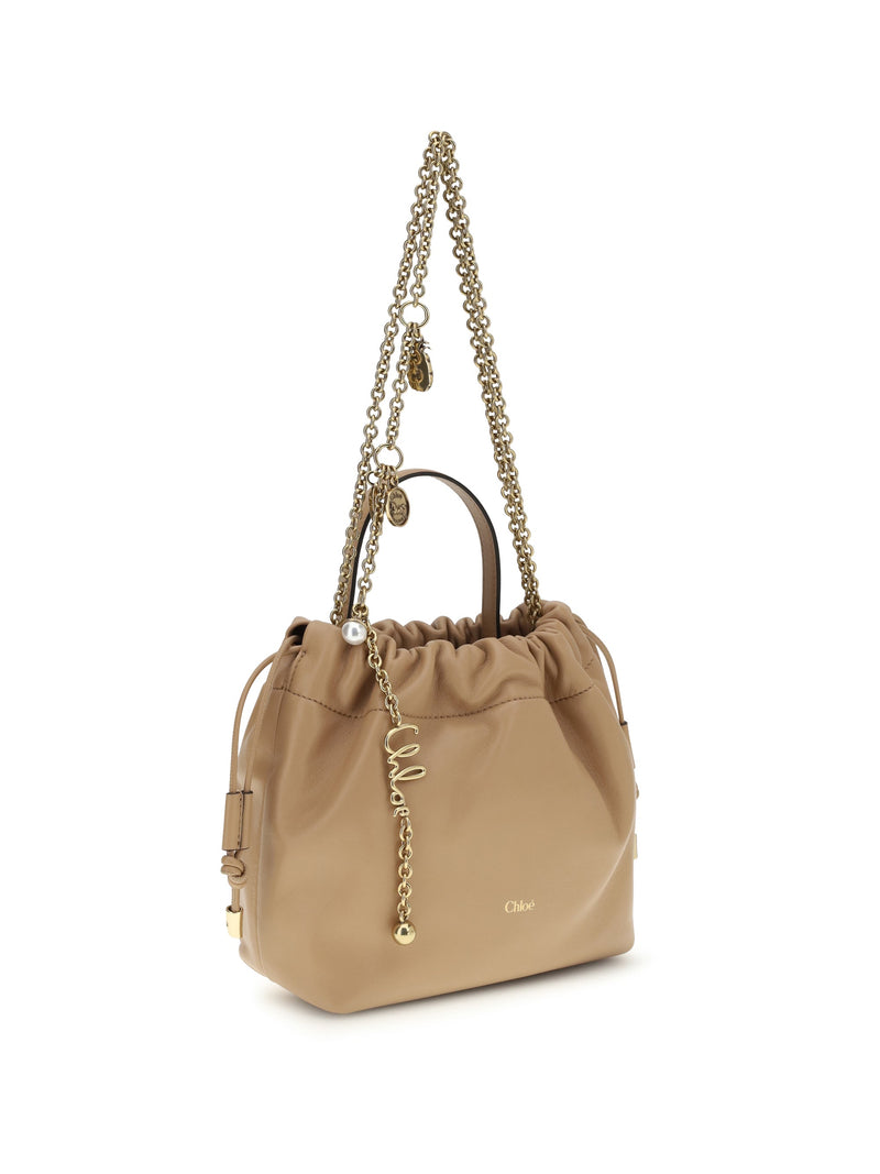 Chloé Icons Shoulder Bag — Beige Lamb Ovis Aries