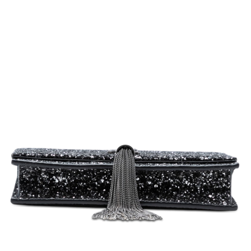 Metallic Glitter Monogram Kate Tassel Chain Wallet - Image 3