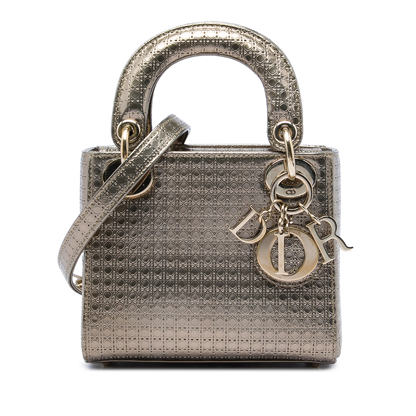 Mini Metallic Patent Microcannage Lady Dior - Image 1