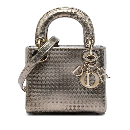 Mini Metallic Patent Microcannage Lady Dior - Image 1
