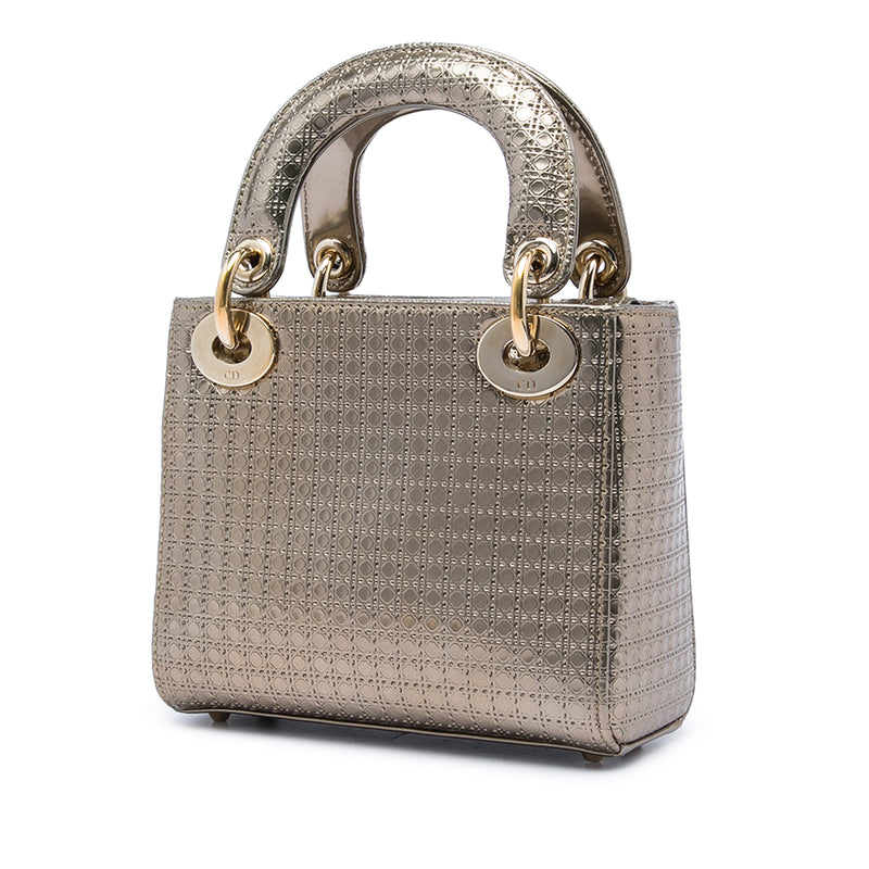 Mini Metallic Patent Microcannage Lady Dior - Image 2