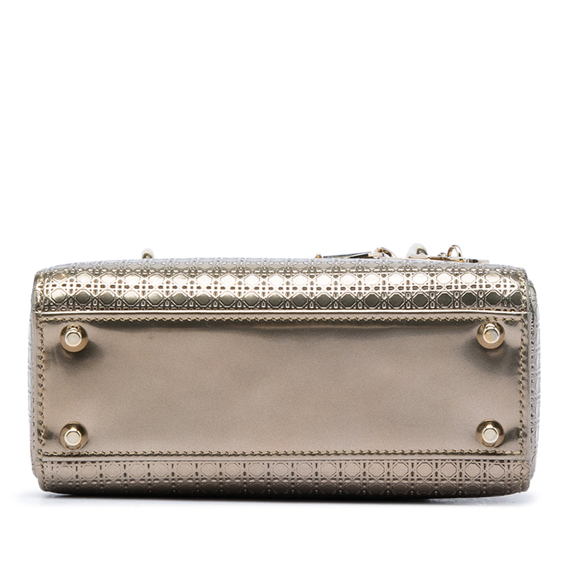 Mini Metallic Patent Microcannage Lady Dior - Image 3