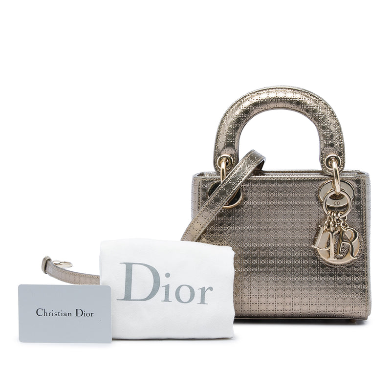 Mini Metallic Patent Microcannage Lady Dior - Image 6