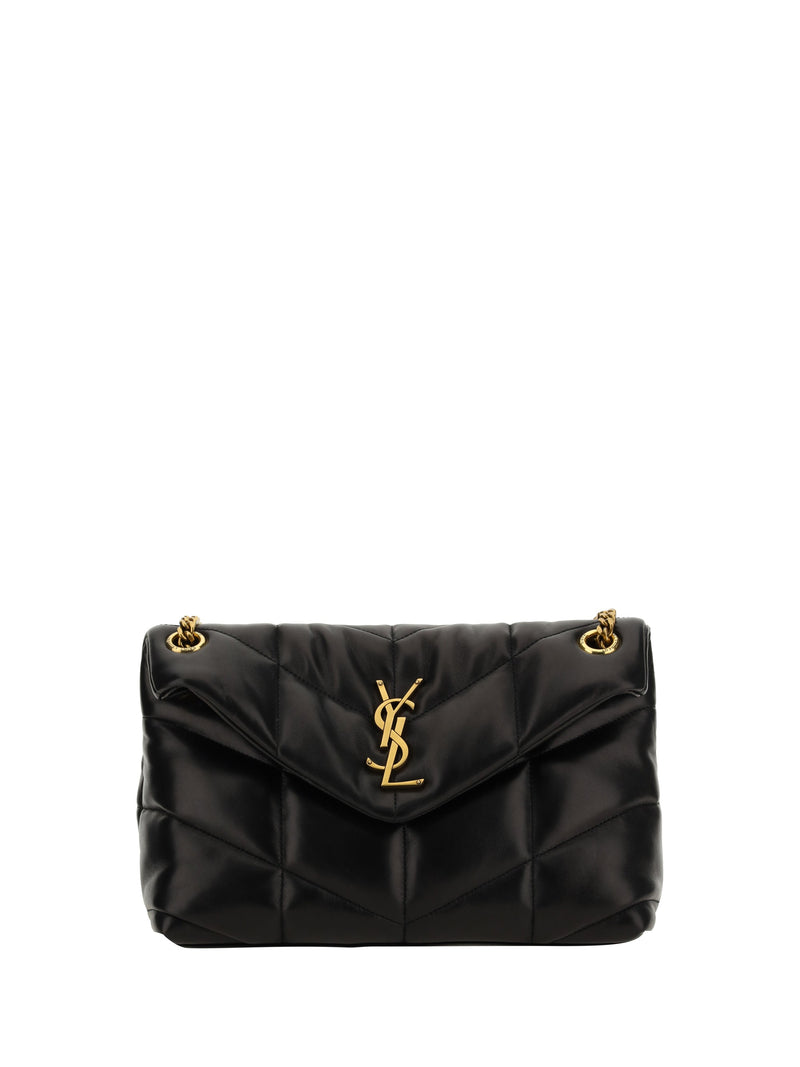 Saint Laurent Loulou Shoulder Bag — Black Lambskin