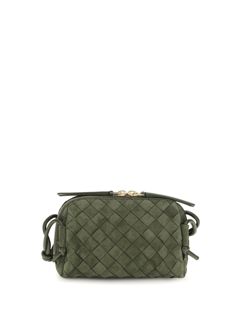 Bottega Veneta Mini Loop Shoulder Bag — Green Calf Leather
