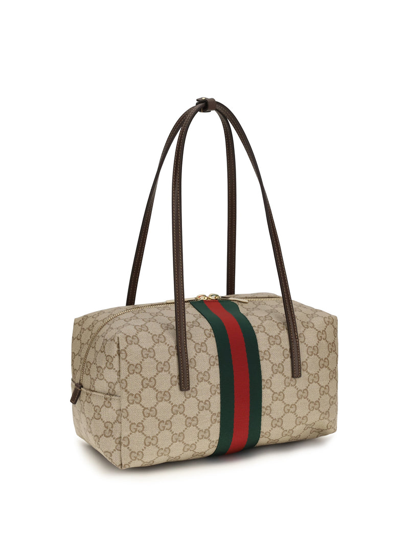 Gucci Boston Melrose Shoulder Bag — Brown Fabric