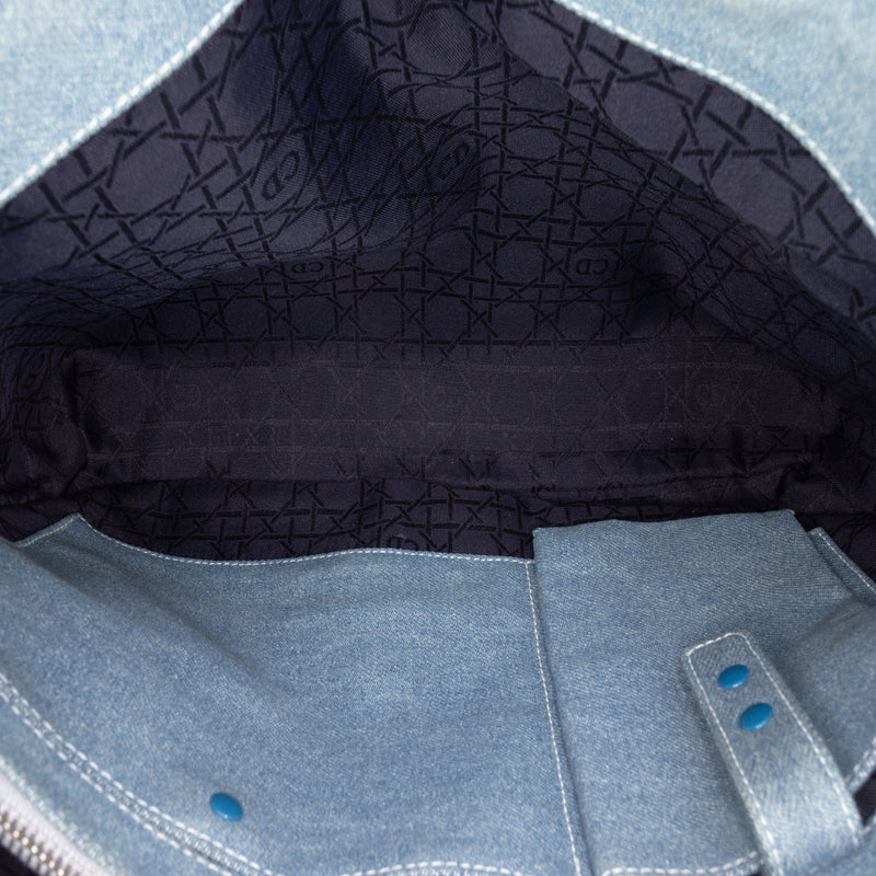 Large Denim Cannage Acrylic Handles Lady Dior - Image 5