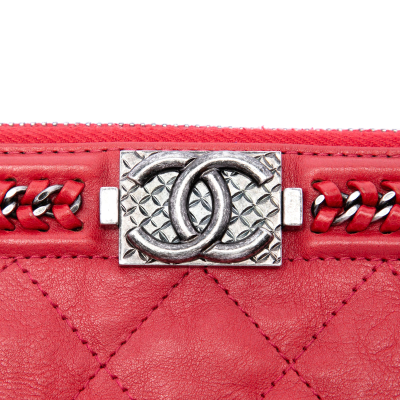 Medium Quilted Lambskin Chain Boy O Case Clutch - Image 5