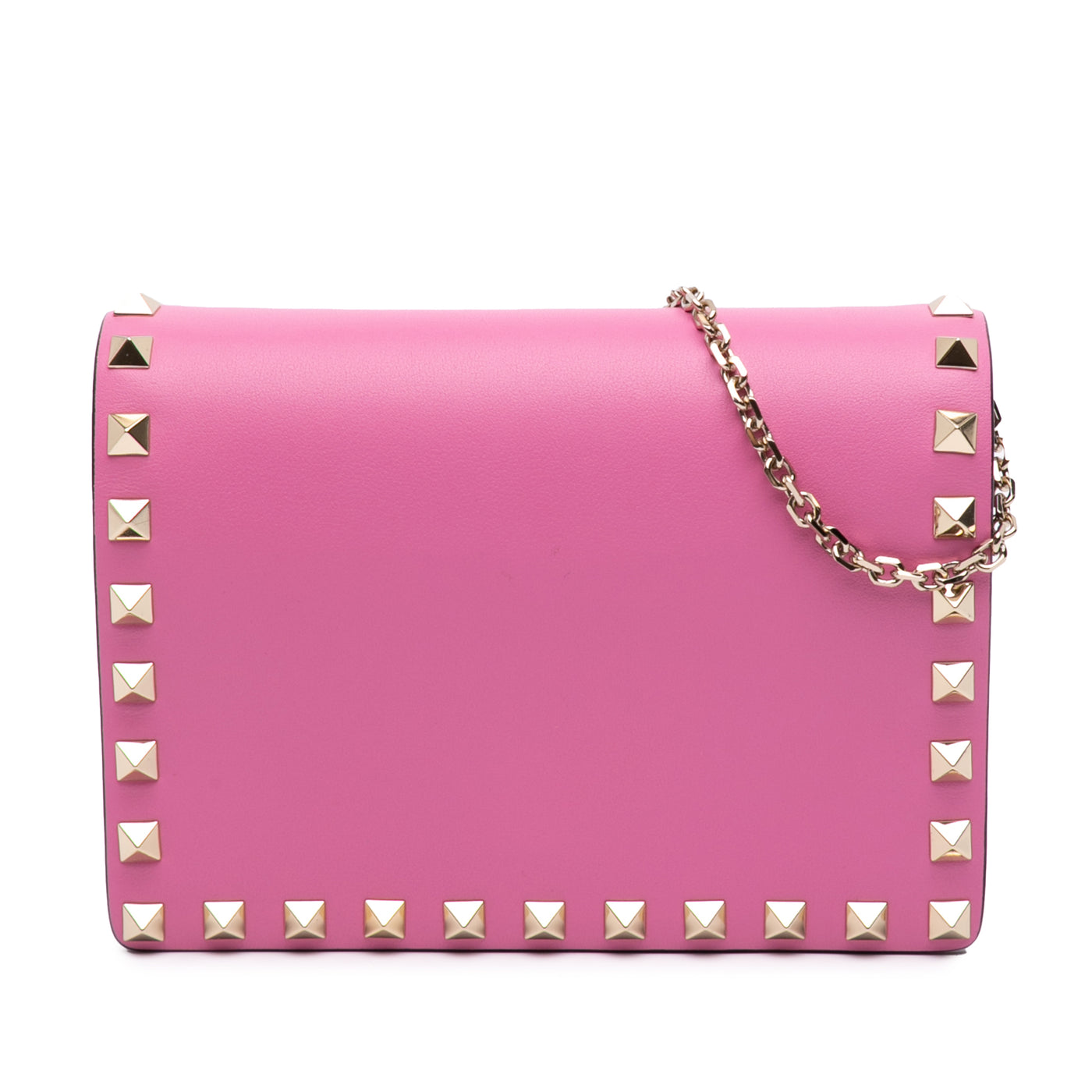 Pebbled Calfskin Rockstud Wallet On Chain - Image 1