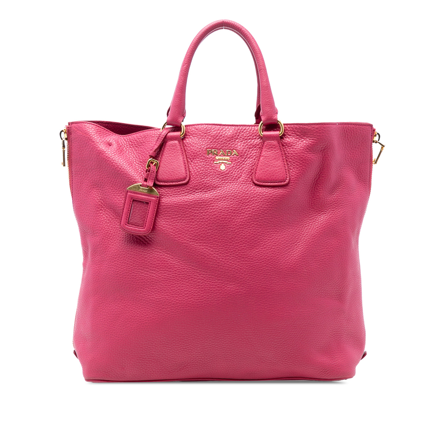 Vitello Daino Side Zip Open Convertible Tote - Image 1