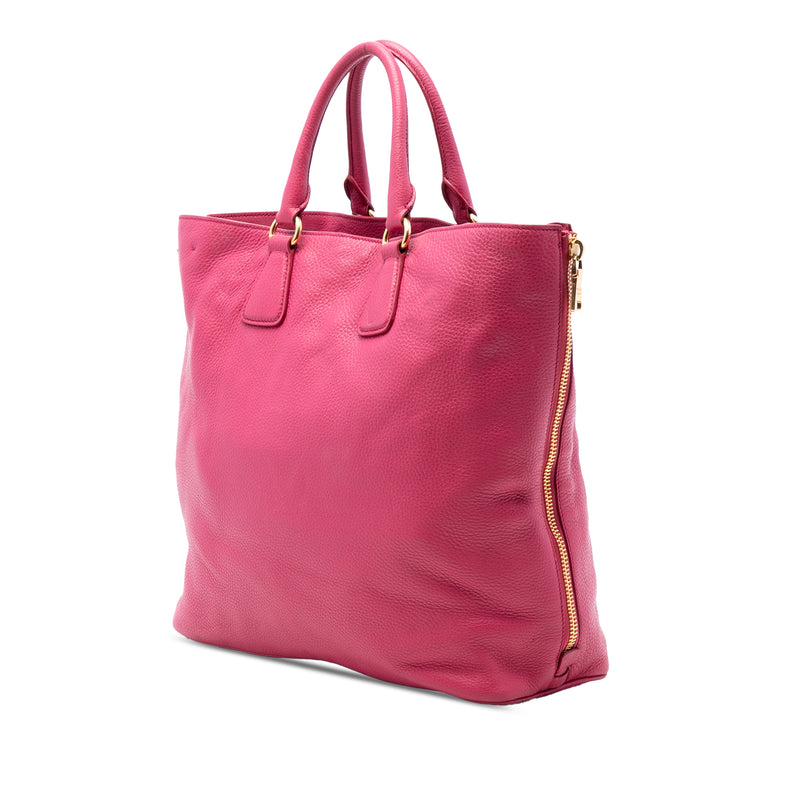 Vitello Daino Side Zip Open Convertible Tote - Image 2