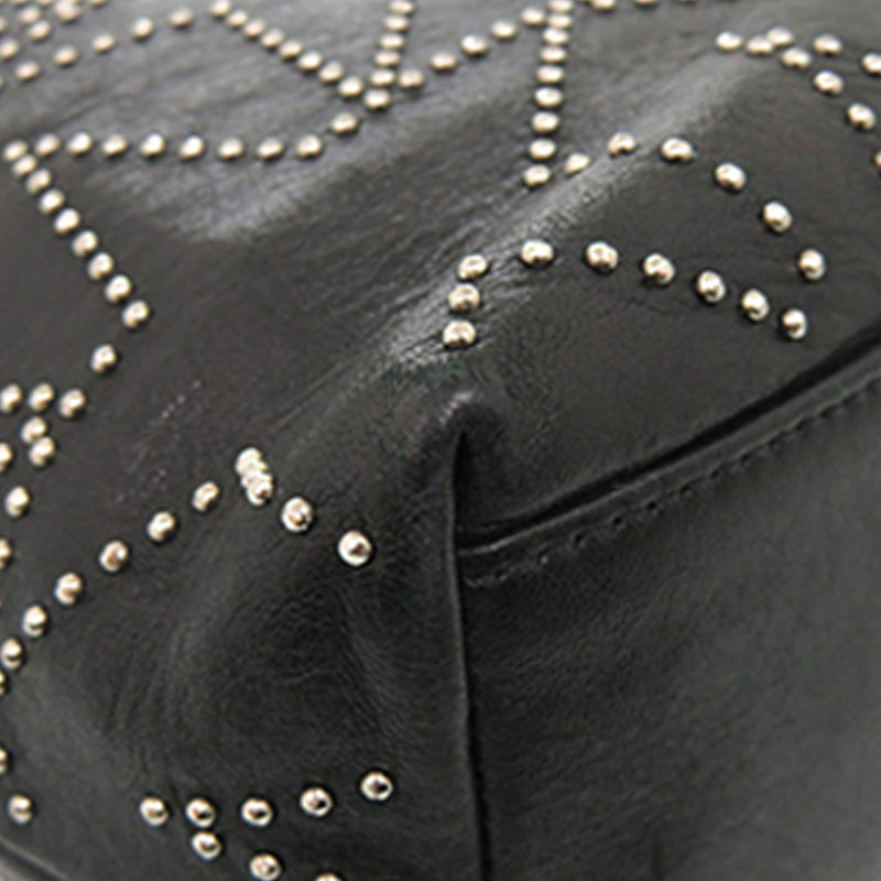 Leather Star Studded Sofia Tote - Image 13