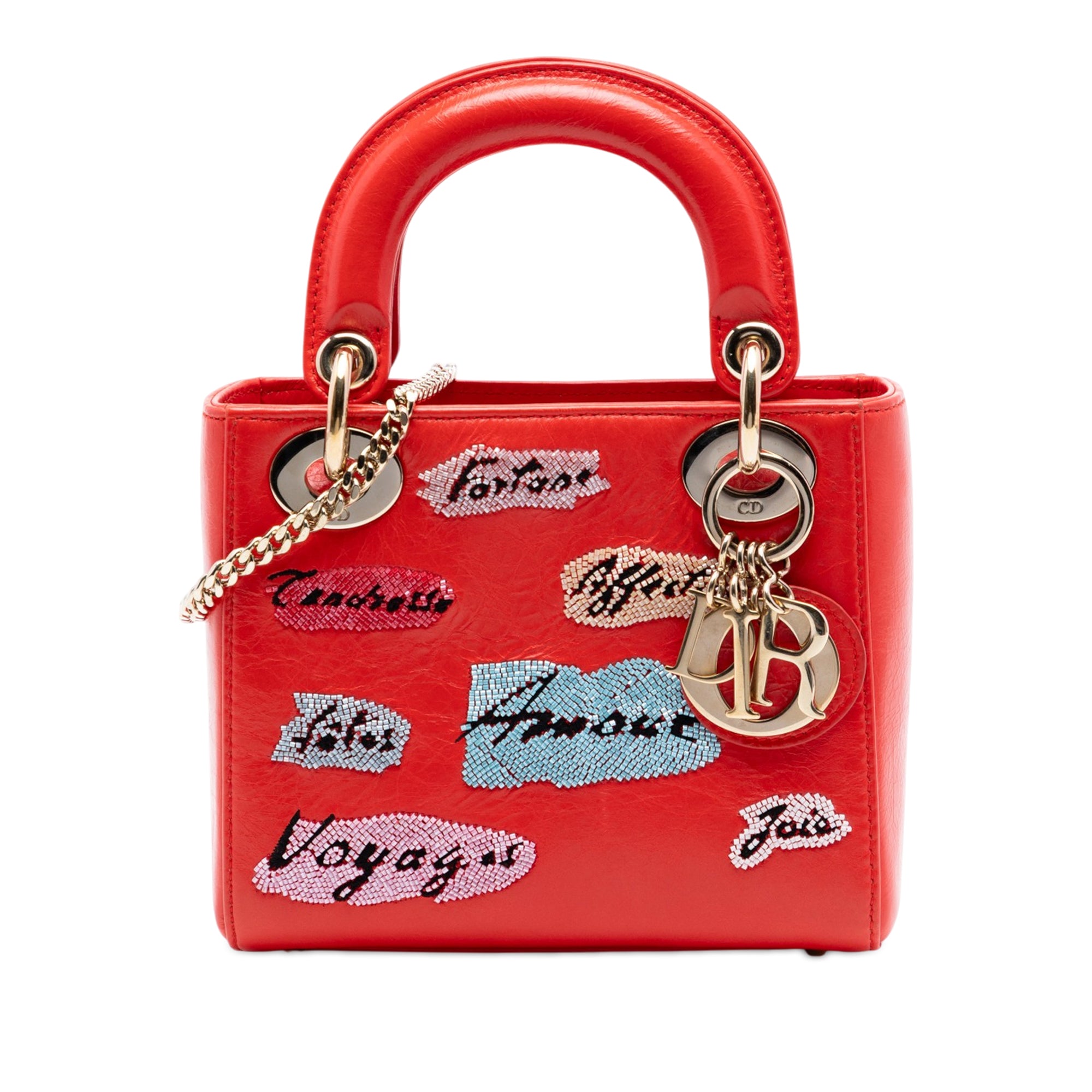 Mini Calfskin Beaded Lady Dior - Image 1