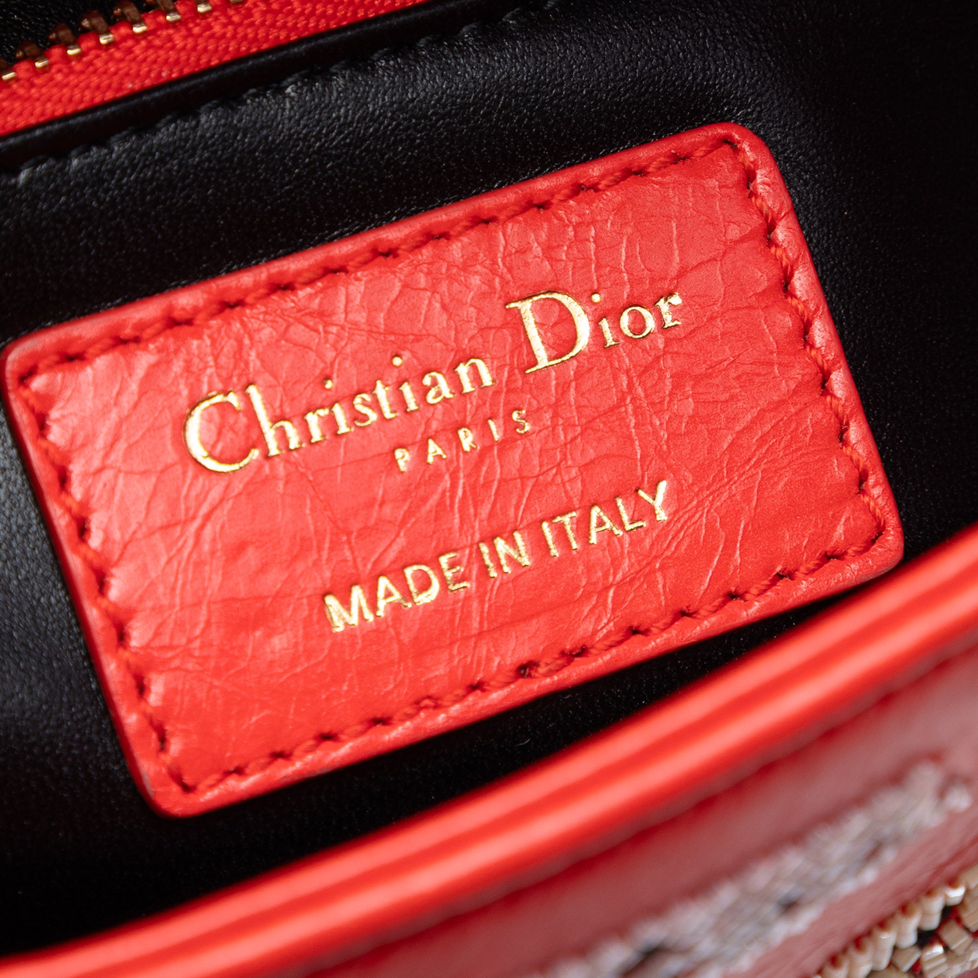 Mini Calfskin Beaded Lady Dior - Image 5