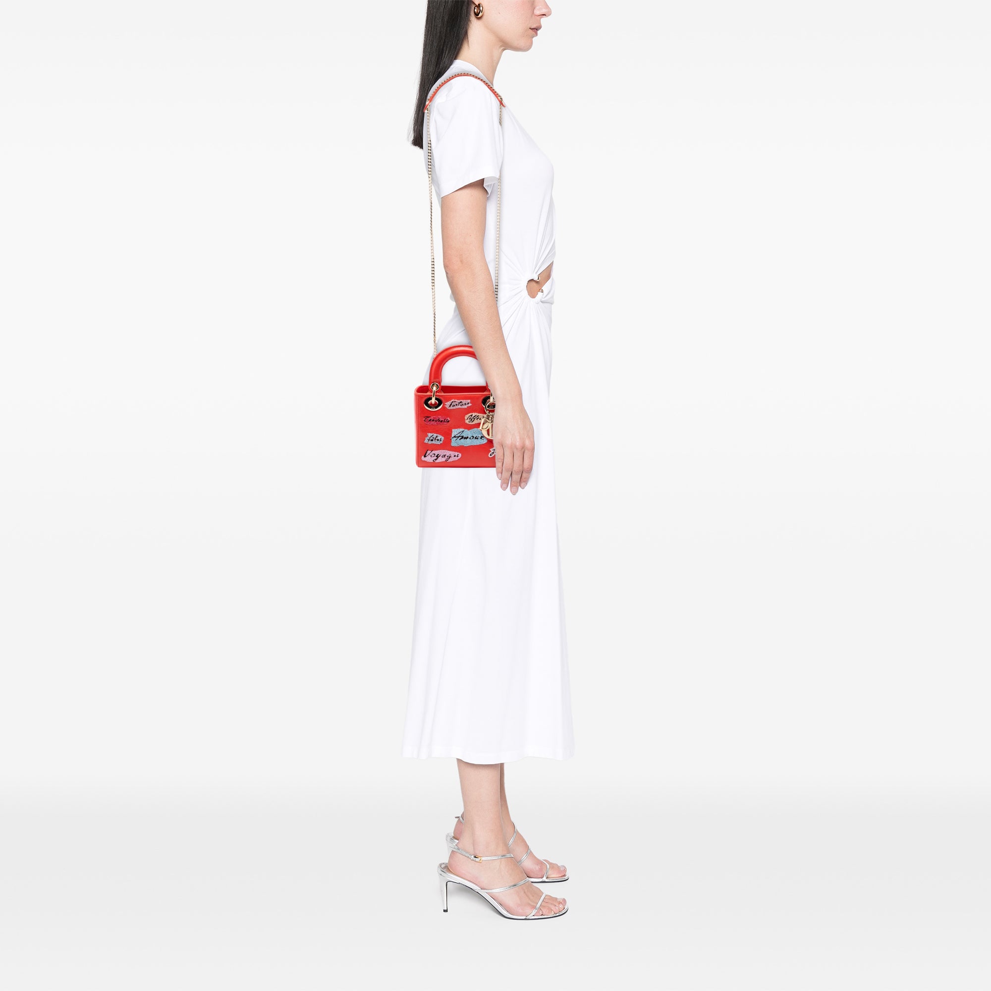 Mini Calfskin Beaded Lady Dior - Image 6