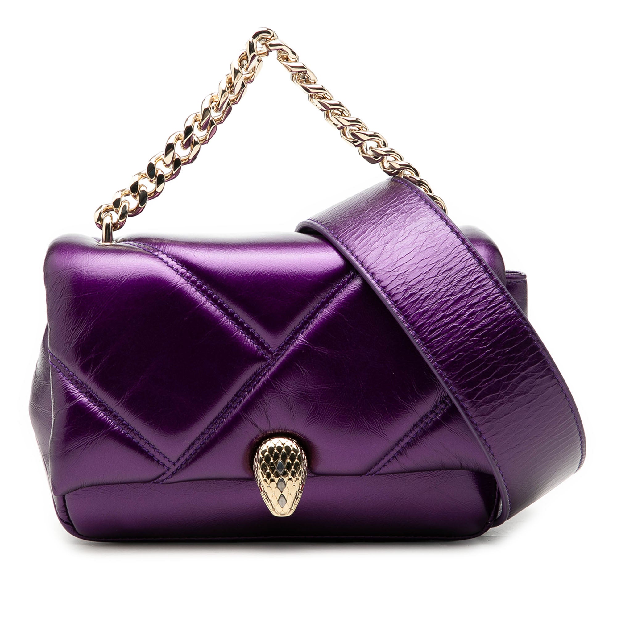 Mini Metallic Leather Maxi Serpenti Cabochon Satchel - Image 1