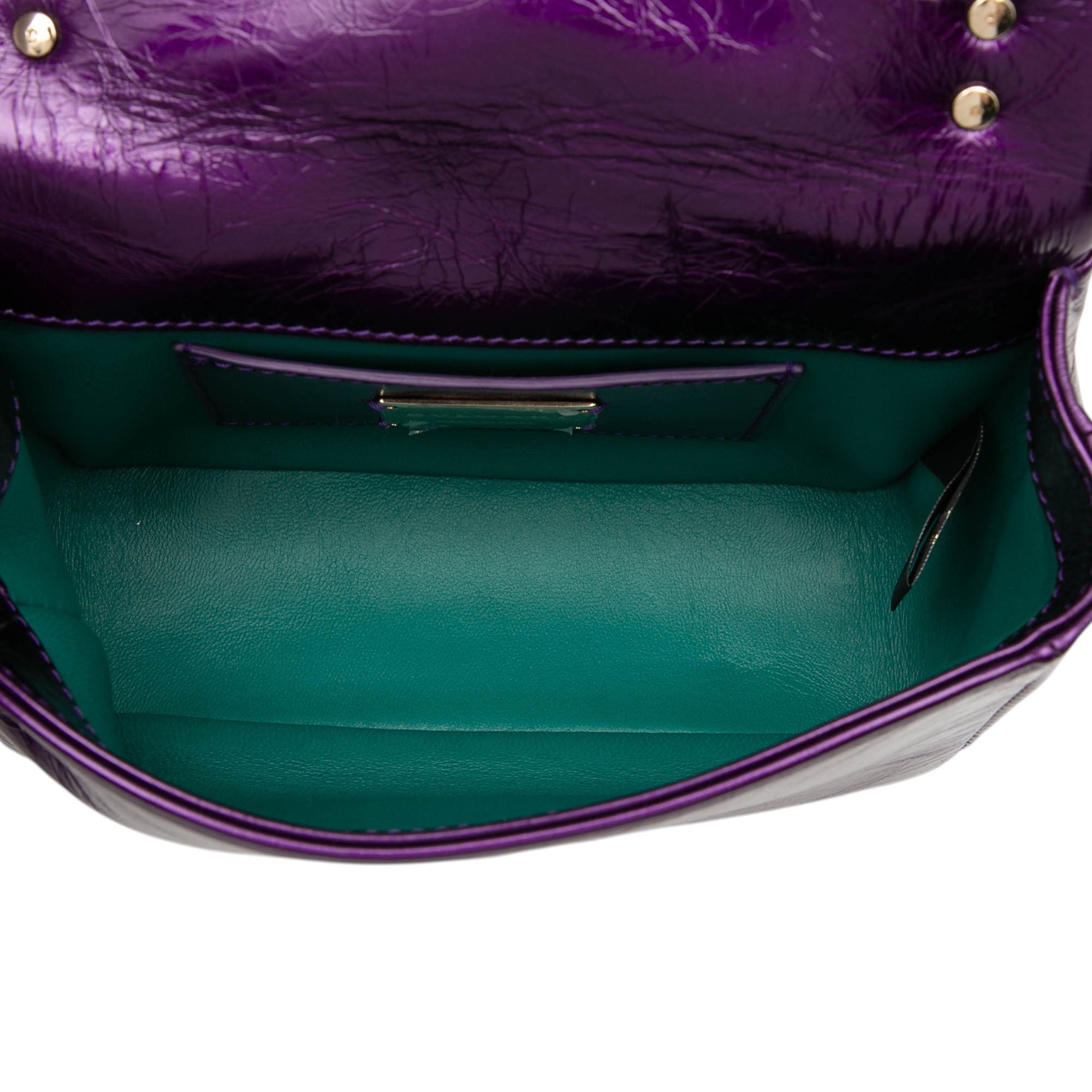 Mini Metallic Leather Maxi Serpenti Cabochon Satchel - Image 4