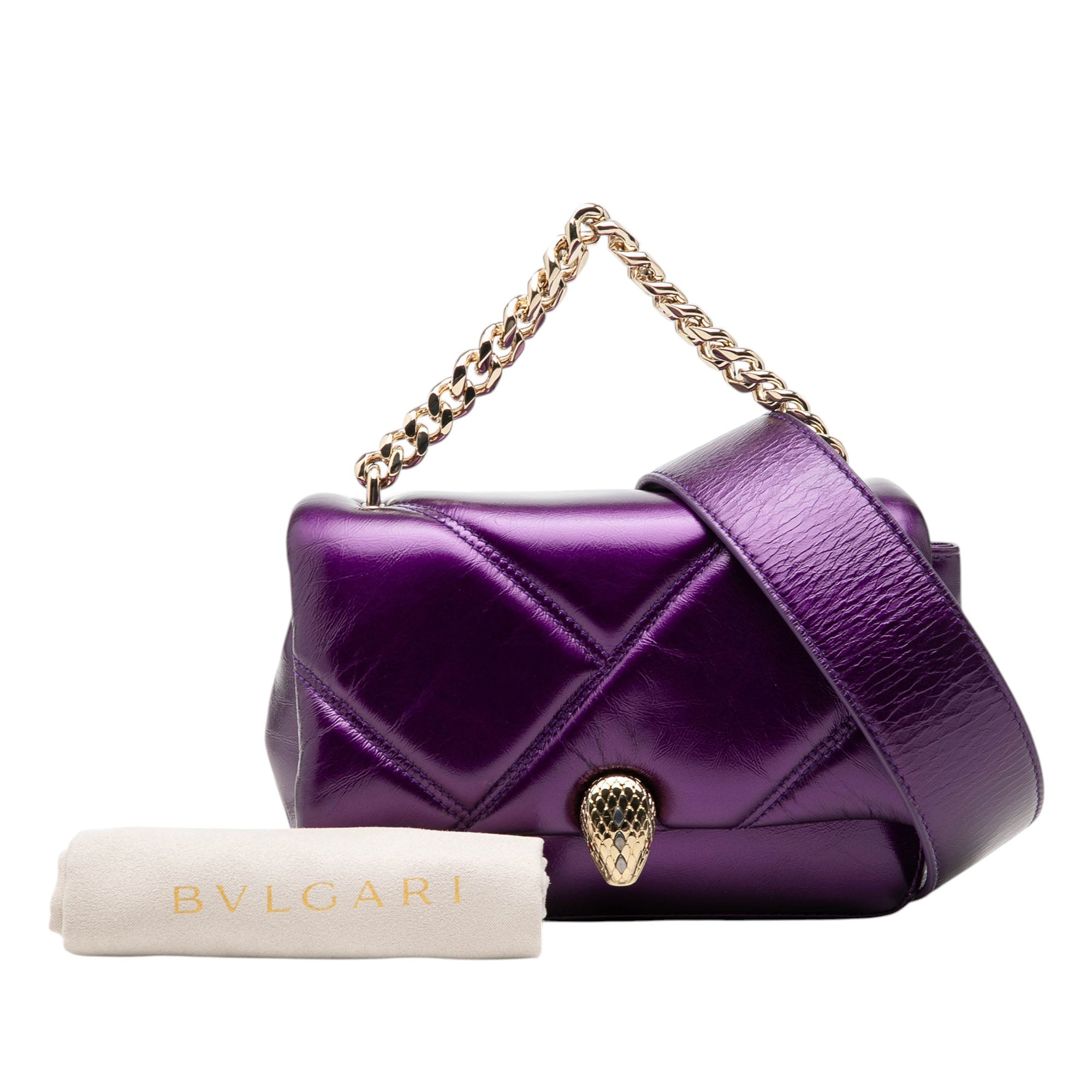Mini Metallic Leather Maxi Serpenti Cabochon Satchel - Image 7
