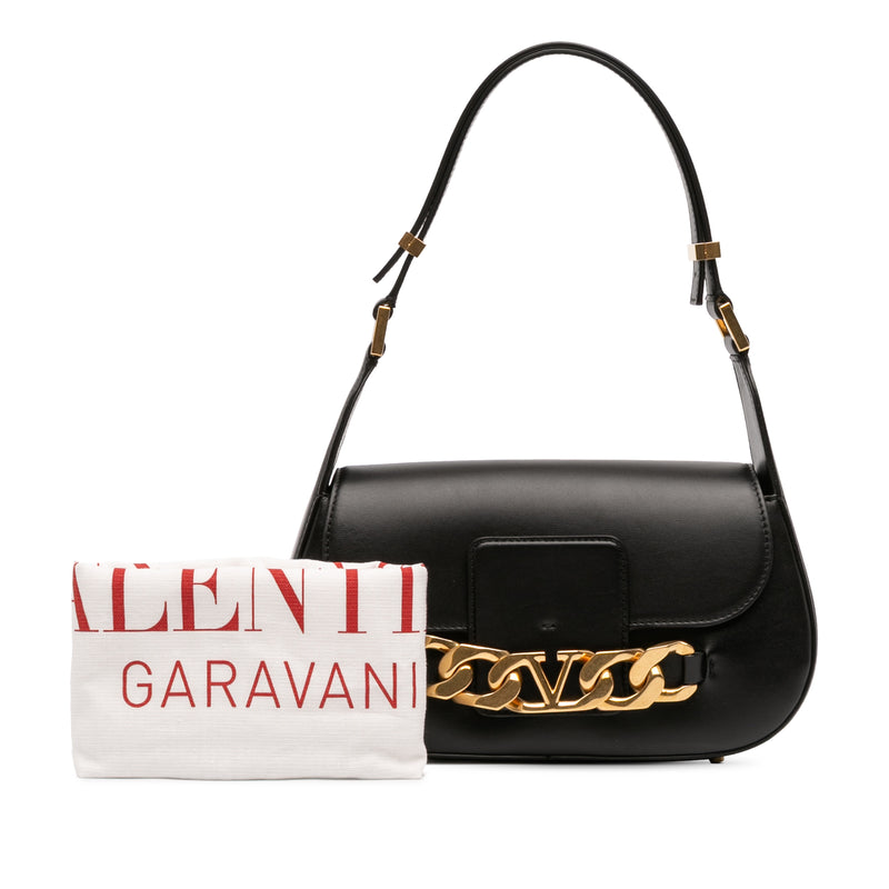 Medium Leather Vlogo Chain Shoulder Bag - Image 11