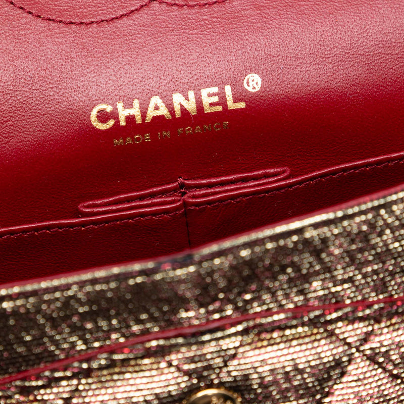 Medium Iridescent Tweed Classic Double Flap - Image 5